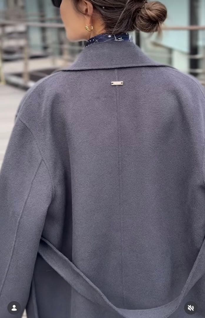 【uru様用】ダークグレー オーバーサイズ チェスターコート