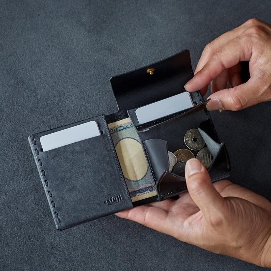 safuji ミニ折り財布 サフジ レザー ミニウォレット コンパクト財布