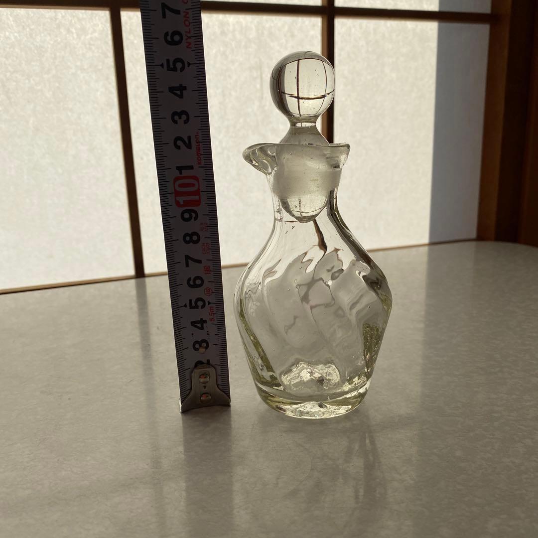 民藝　倉敷ガラス　小谷眞三さん　吹きガラス　ソース瓶　 醤油差し　クリアガラス