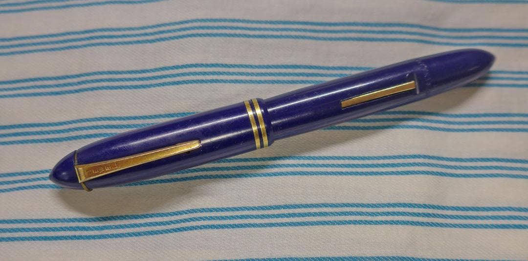 ビンテージ ジュエル スーパー 万年筆 Engalnd ブルー 14K