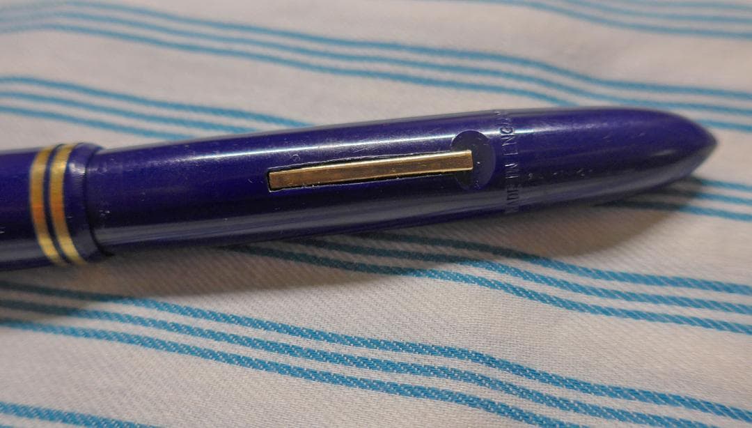 ビンテージ ジュエル スーパー 万年筆 Engalnd ブルー 14K