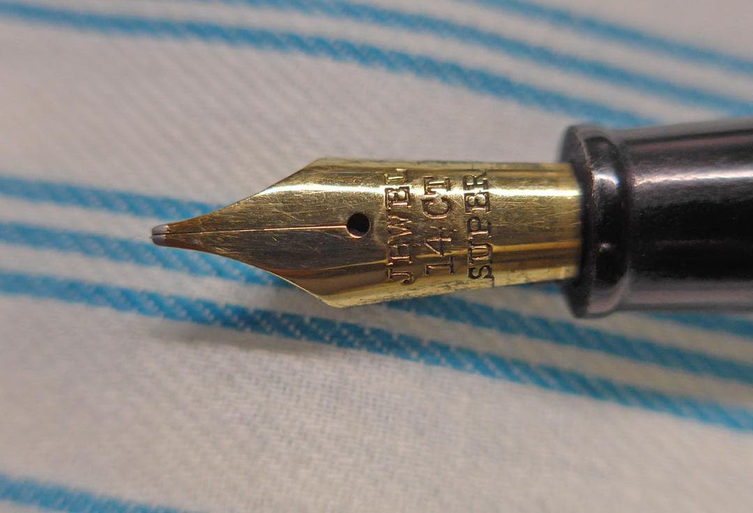 ビンテージ ジュエル スーパー 万年筆 Engalnd ブルー 14K