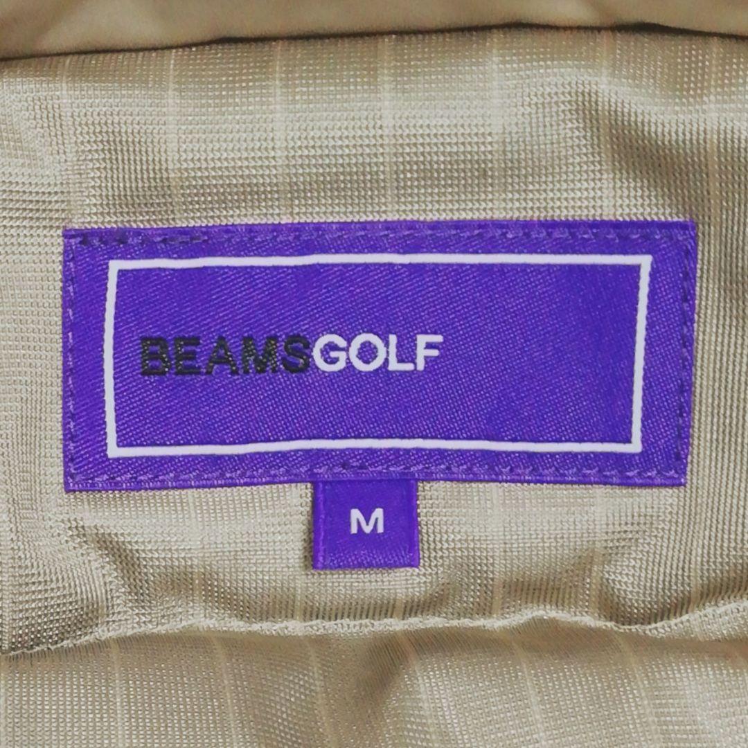 極美品ビームスゴルフ ベルト付属フーデッドダウン(M)Wジップ ベージュ色