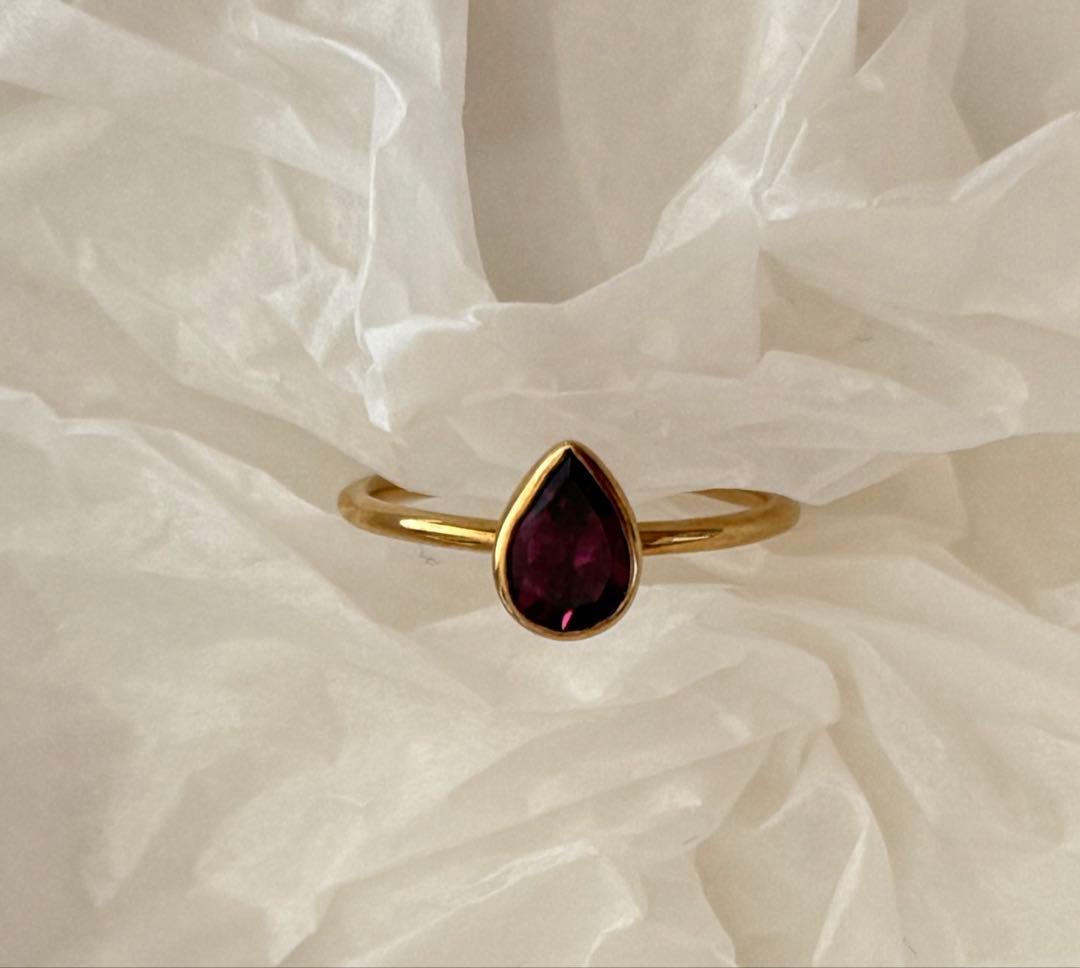 J.Products ガーネット 18KティアドロップSリング