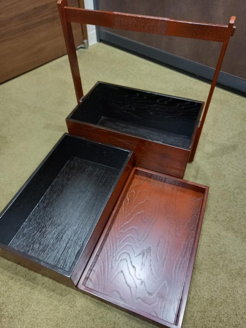 岡持　指物　漆塗り