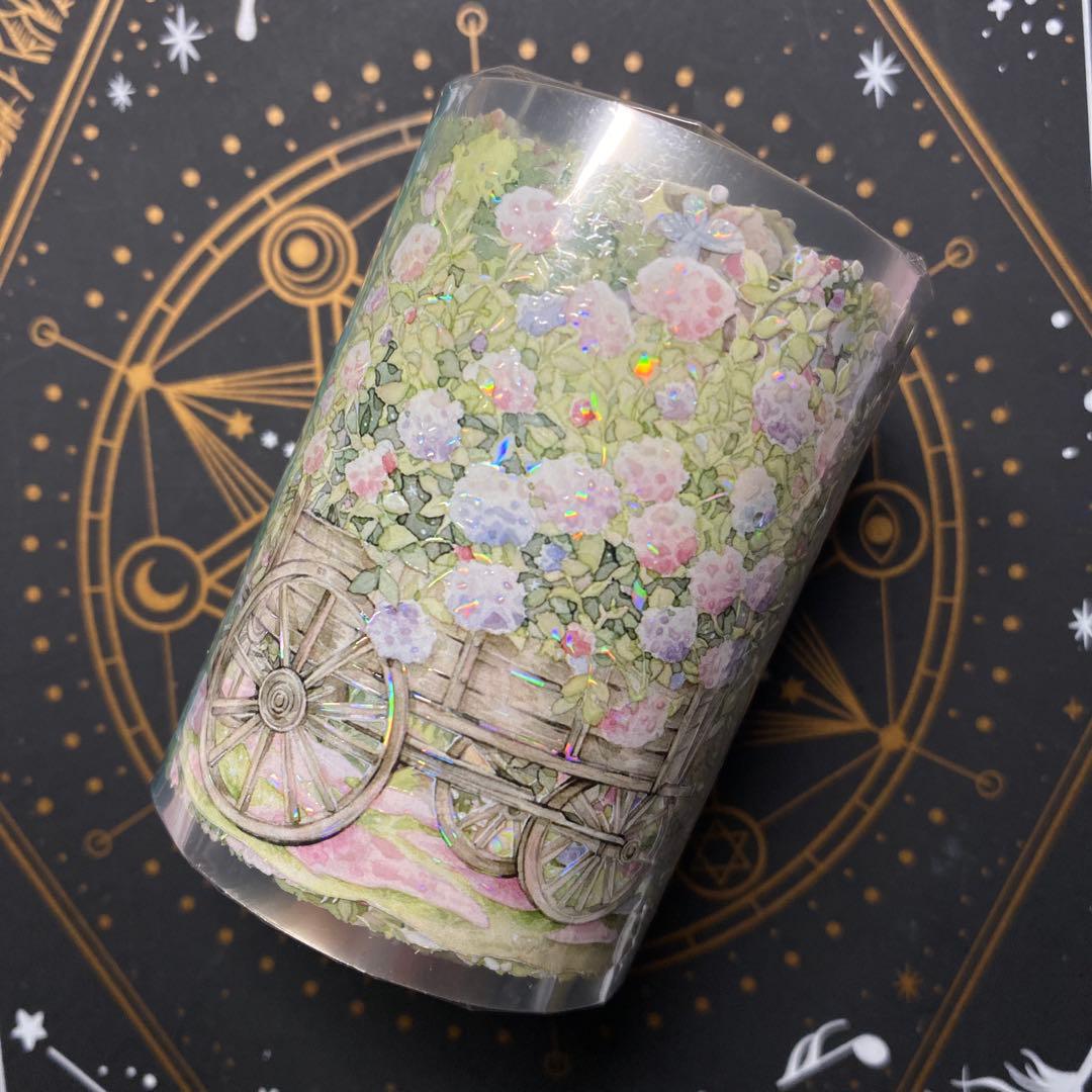 【I1】海外　10m巻　貝殻光マスキングテープ　人物系/お花系/装飾背景系