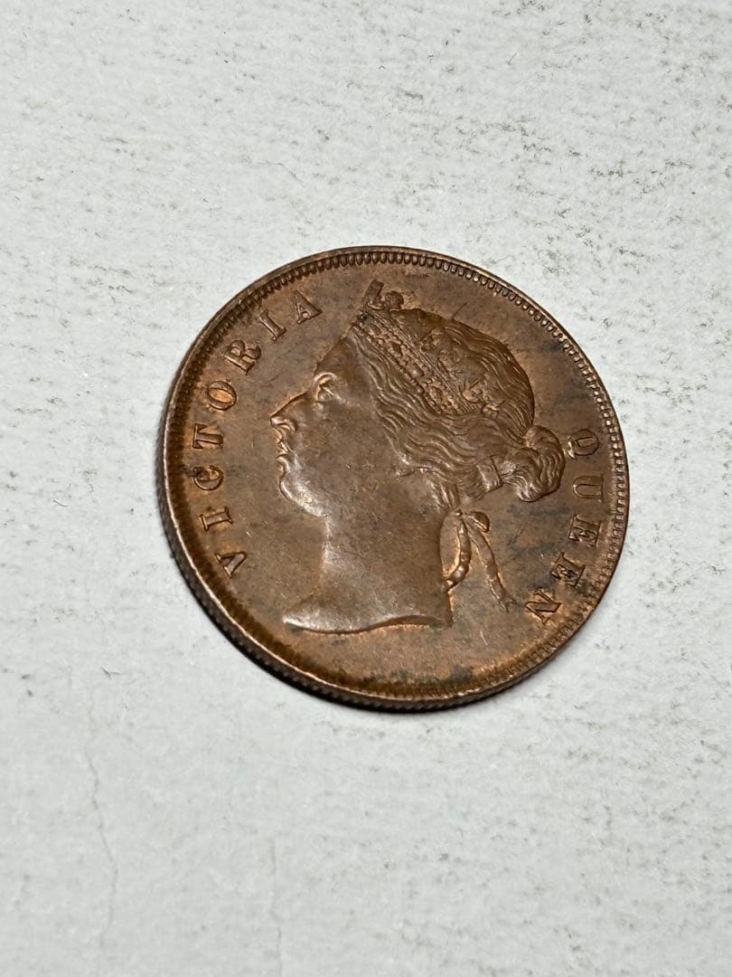 イギリス領海峡植民地　1セント銅貨　1895年　未使用　トーン　希少　レア　古銭