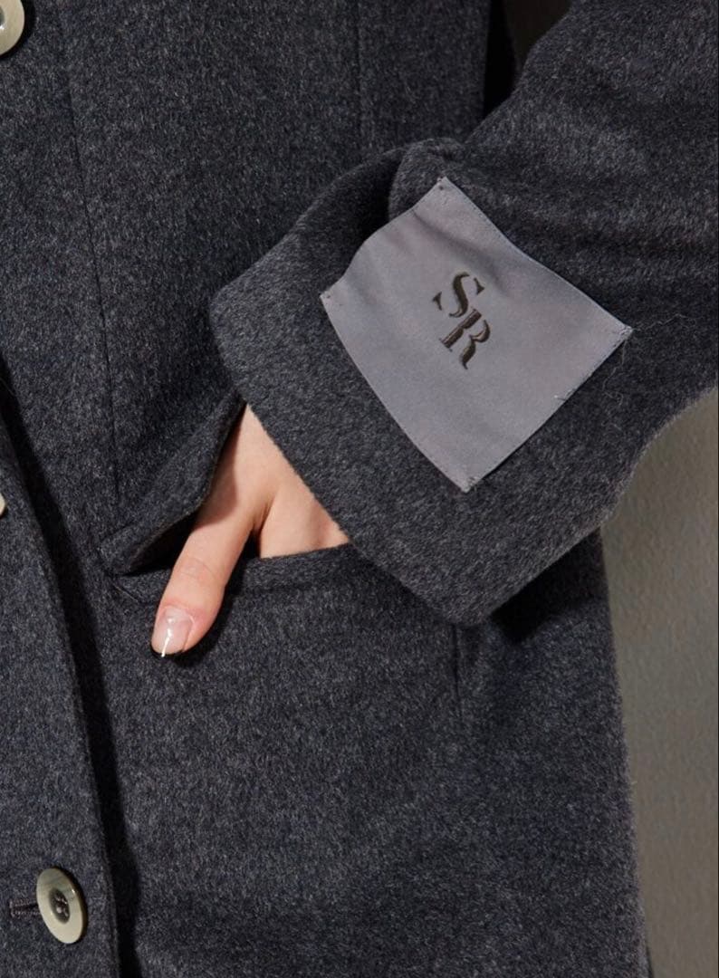 【美品】 rienda ピークドラペルウールMIXチェスターコート S