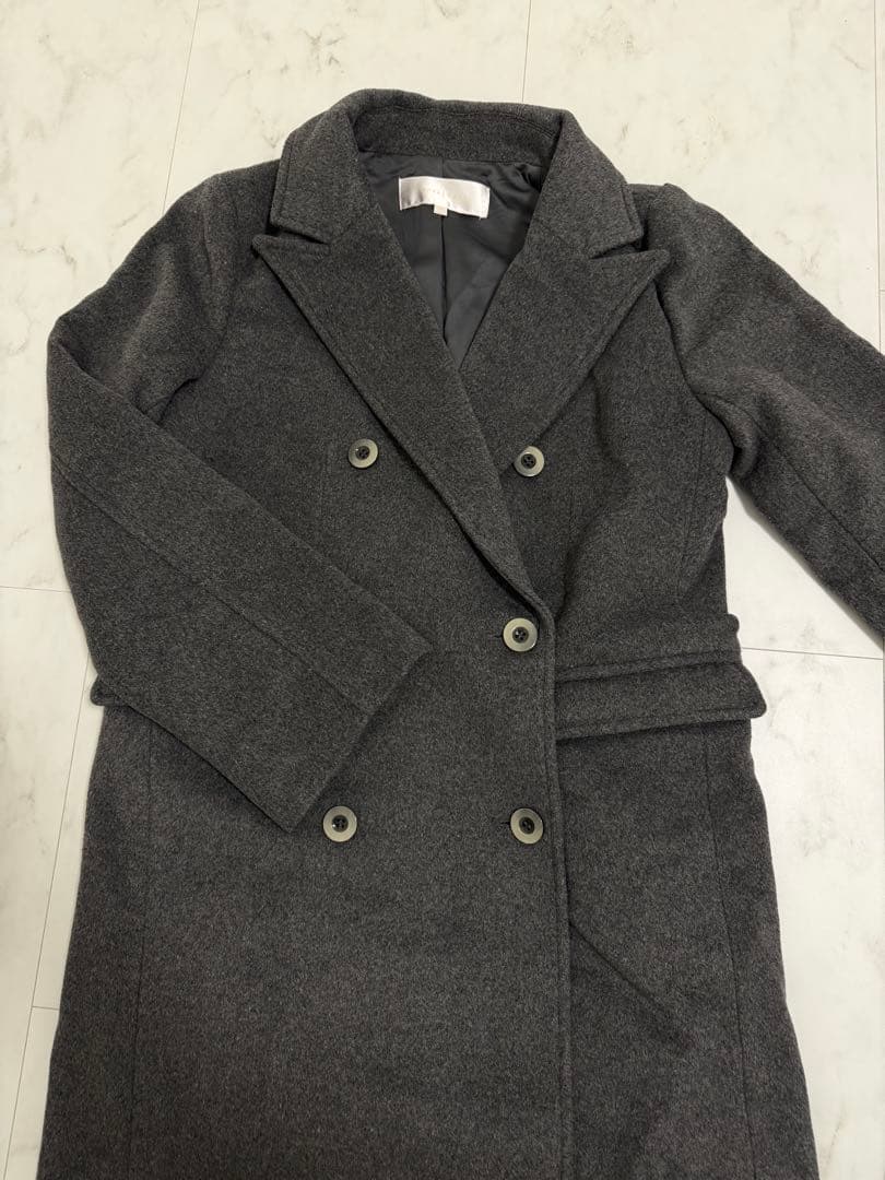 【美品】 rienda ピークドラペルウールMIXチェスターコート S