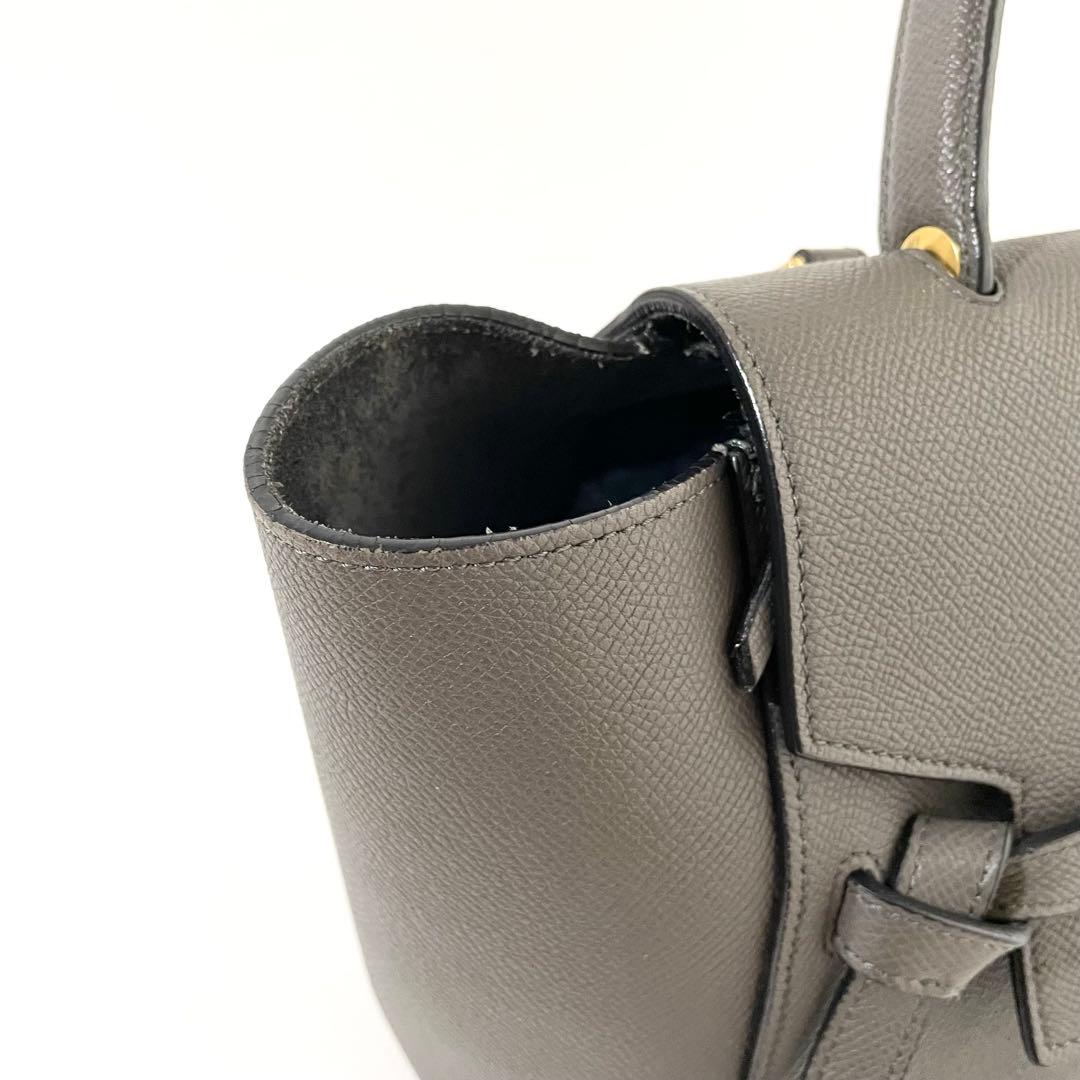 【美品】CELINE セリーヌ 2way ベルトバッグ ハンドバッグ グレー