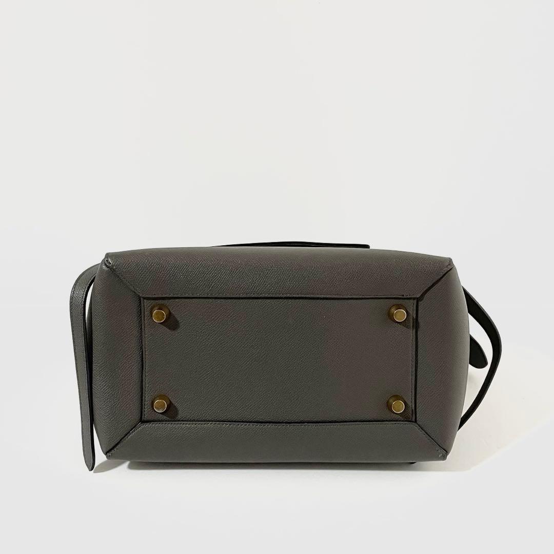 【美品】CELINE セリーヌ 2way ベルトバッグ ハンドバッグ グレー