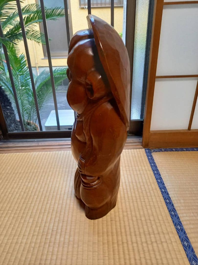 木彫り　たぬき　置物　 約60cm