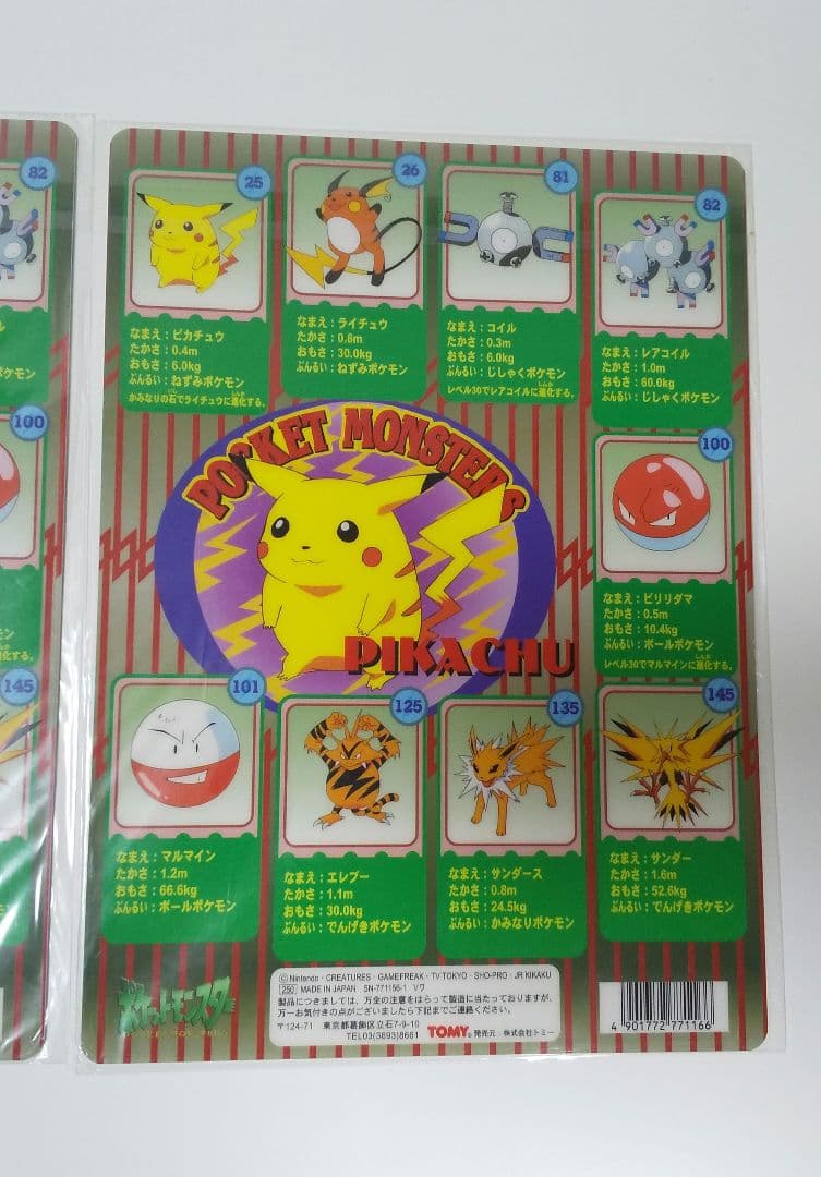 ポケモン ポケットモンスター 下じき したじき ステッカー シール 付き 新品