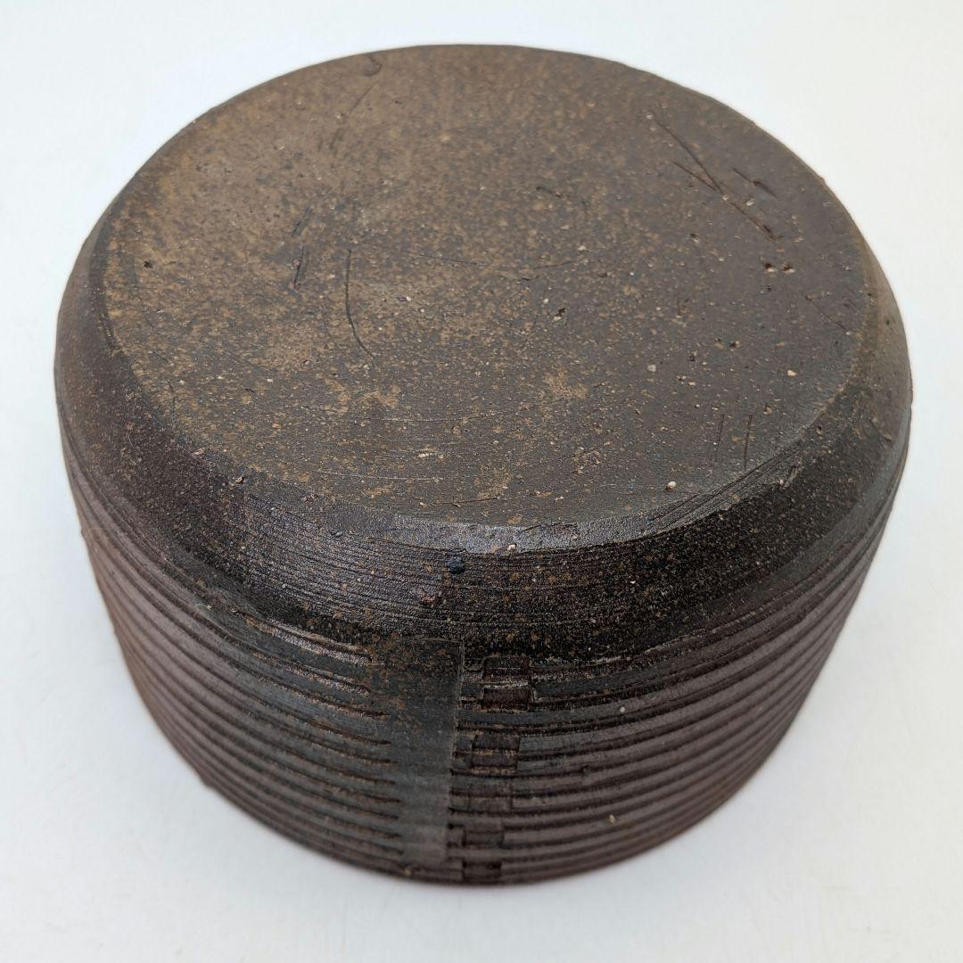 岡山県重要無形文化財 伊勢崎満 備前焼 建水 共箱栞 抹茶道具 茶器 茶こぼし