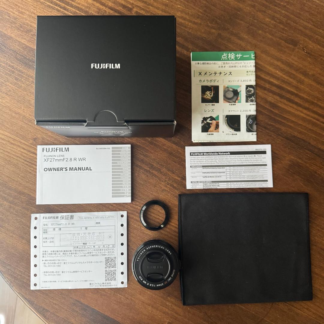 [良品]FUJIFILM X27mmF2.8 R WR/パンケーキレンズ