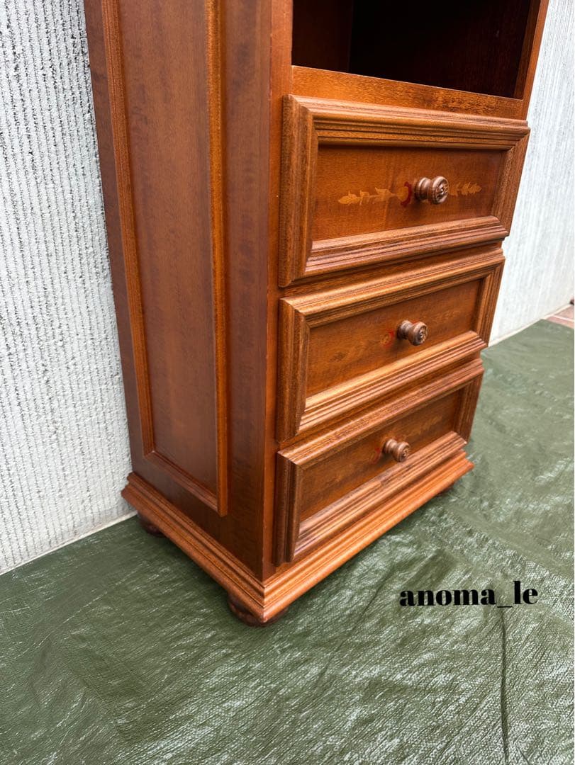 【チェスト】イタリア　象嵌　3段収納　花台　飾り棚　アンティーク　インテリア◎