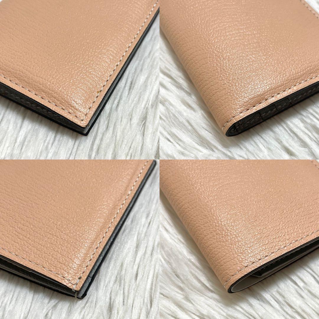 未使用/ラルコバレーノ　二つ折り財布　ミニウォレット　ピンクベージュ　グレー