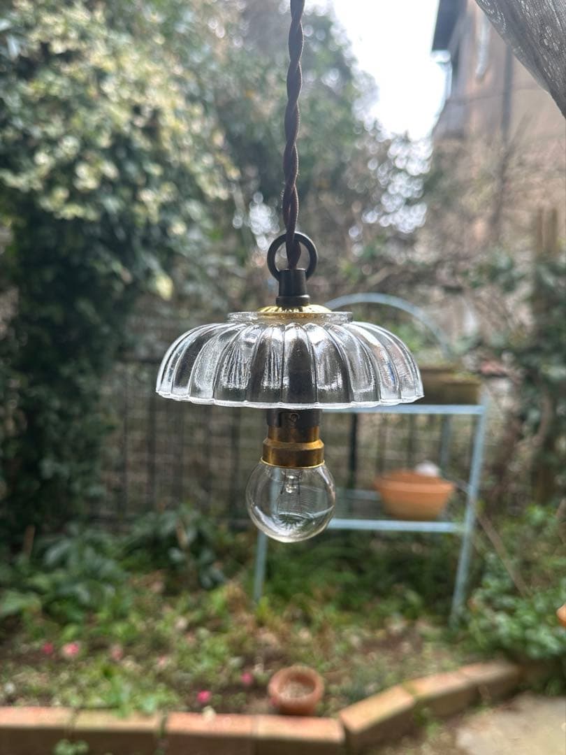 1920年代 フランス アンティーク とても大きな可愛いお花のアトリエランプ＊