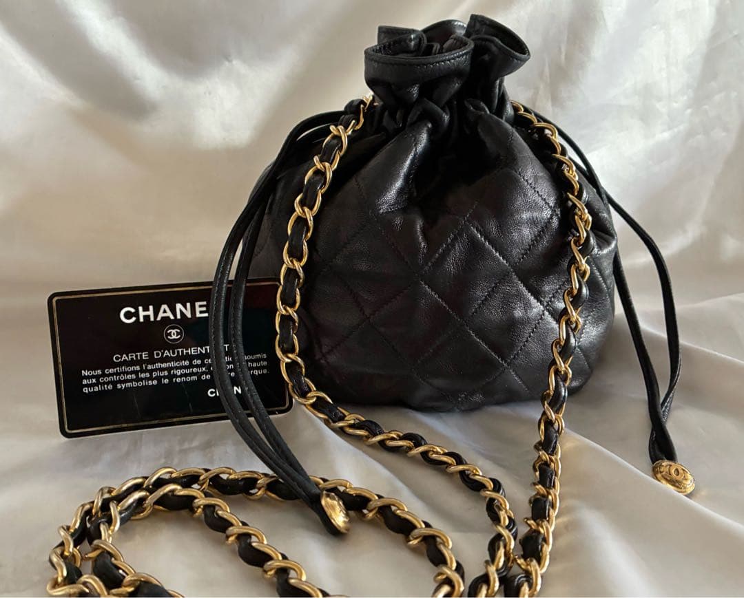にこにこ 様♡CHANEL 巾着　マトラッセ　ラムスキン チェーンバッグ