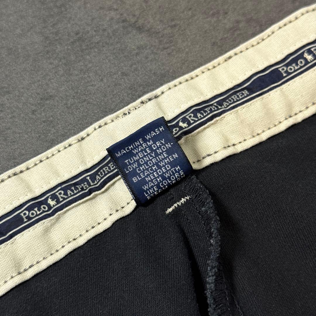 PoloRalphLauren90sANDREWブラックポロチノW38L32古着