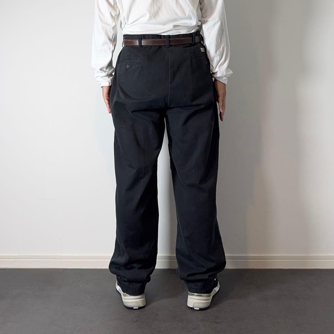 PoloRalphLauren90sANDREWブラックポロチノW38L32古着