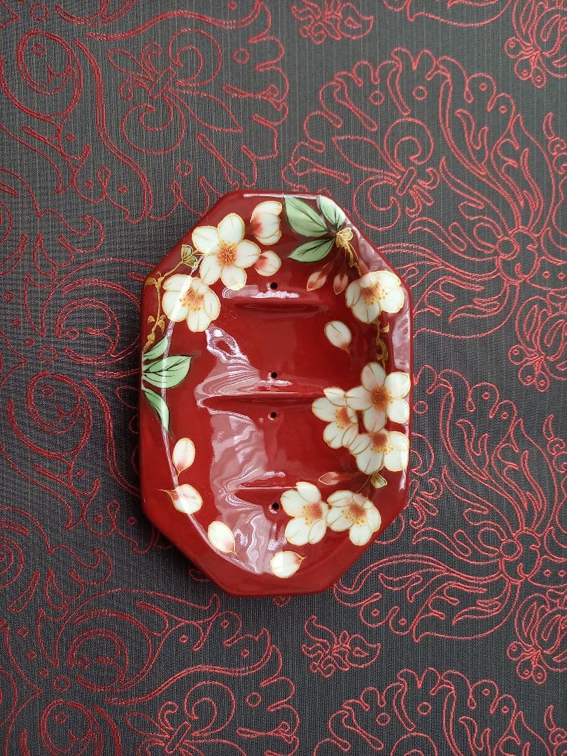 陶あん　京焼　清水焼　ソープディッシュ　石鹸受皿　桜柄