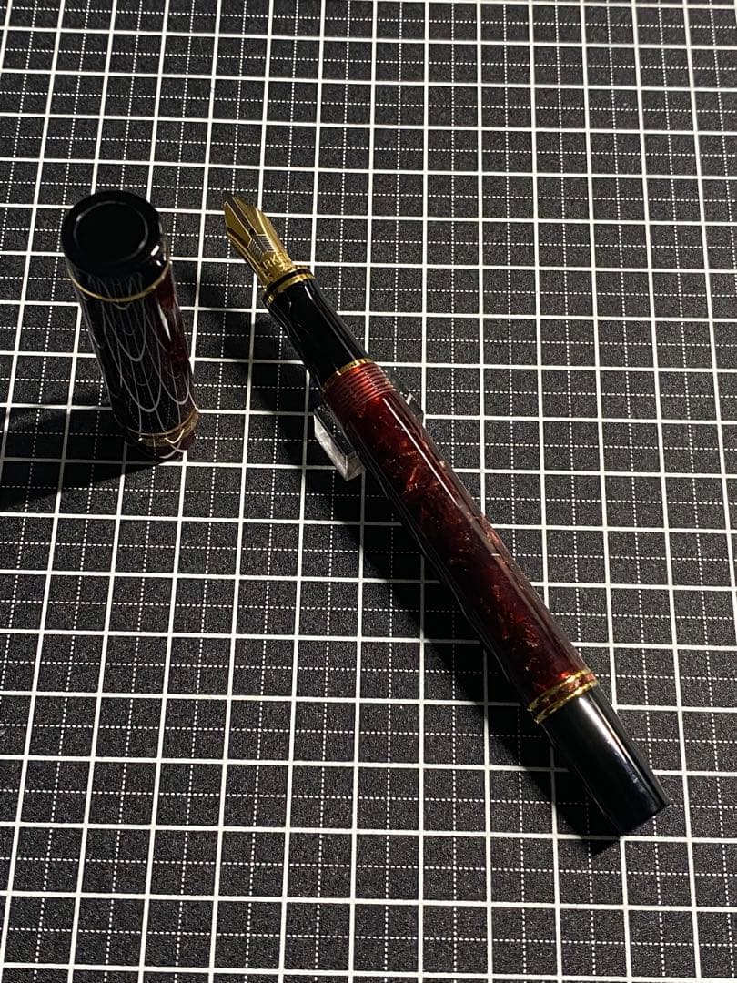 筆記具 PARKER Duofold International Marble-red