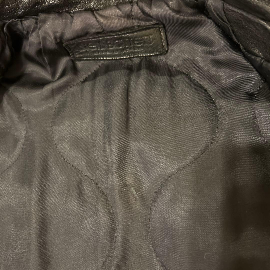 Neil Barrett ブラックレザーシングルライダースジャケット