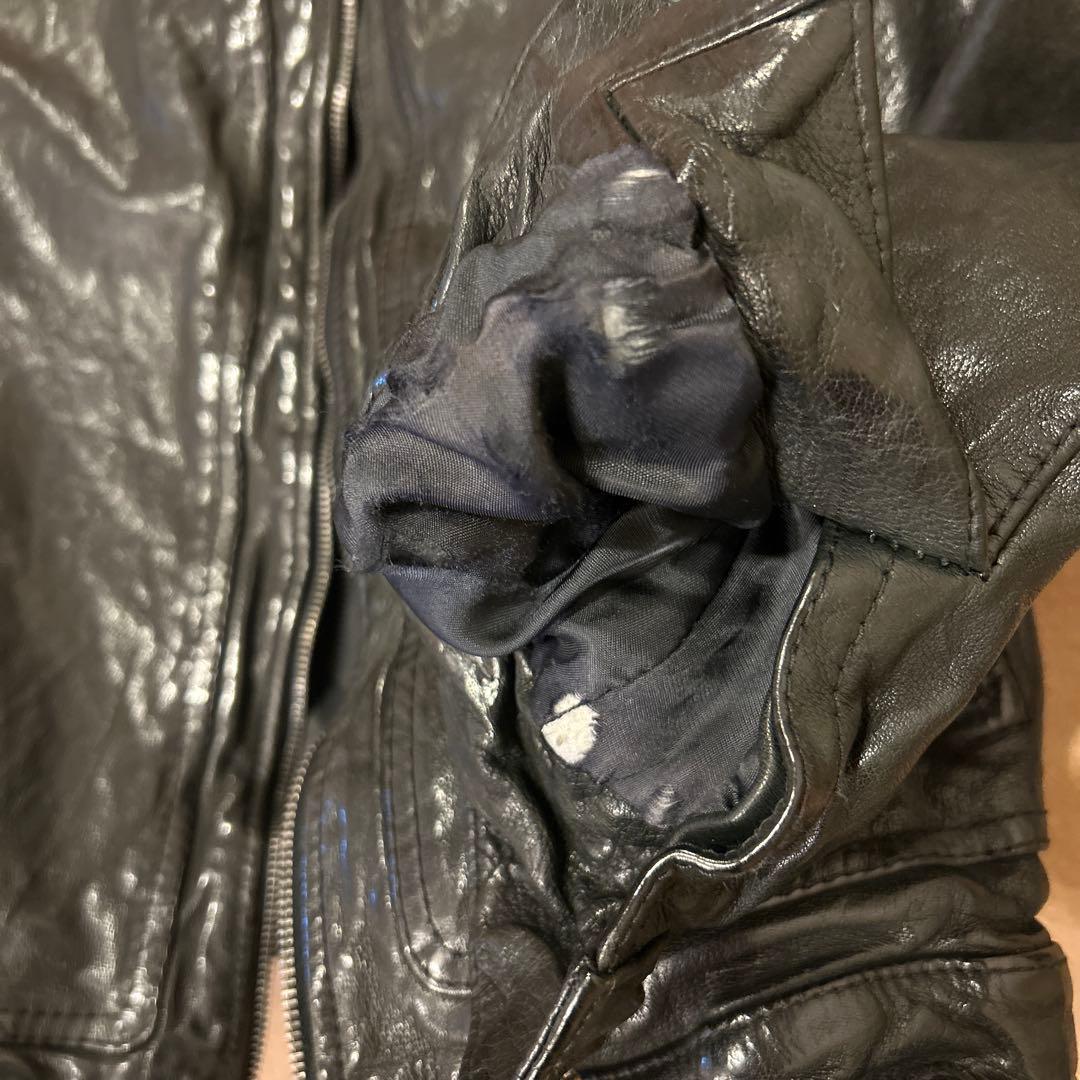 Neil Barrett ブラックレザーシングルライダースジャケット