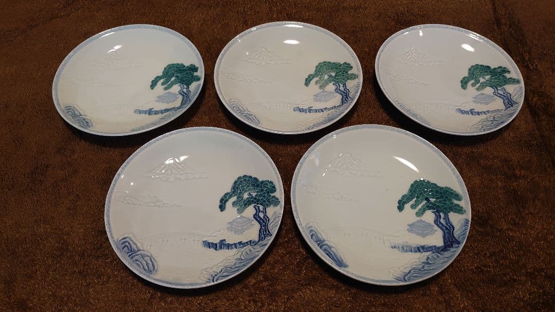古伊万里　伊万里　染付　中皿　菓子皿 ５客