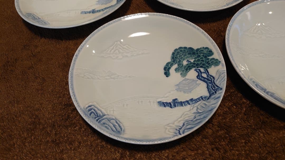 古伊万里　伊万里　染付　中皿　菓子皿 ５客
