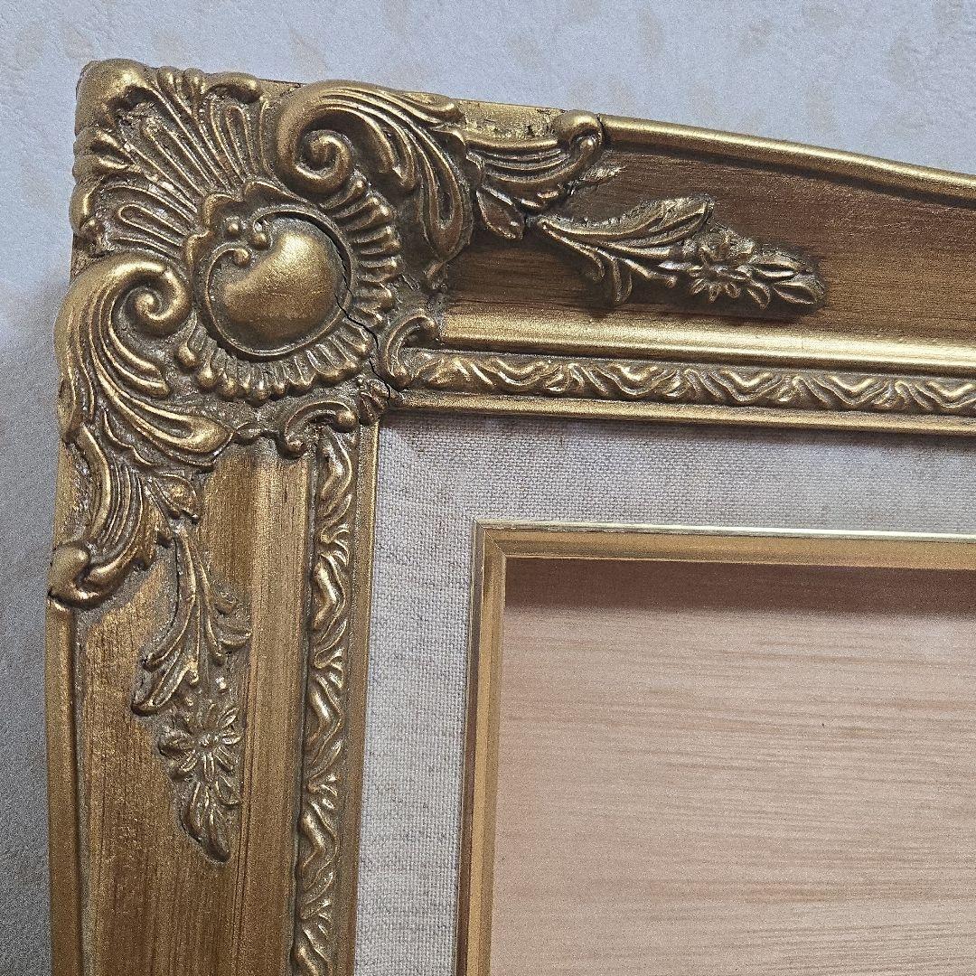 美品　額縁　アンティーク　ゴールド　油彩縁　ガラス