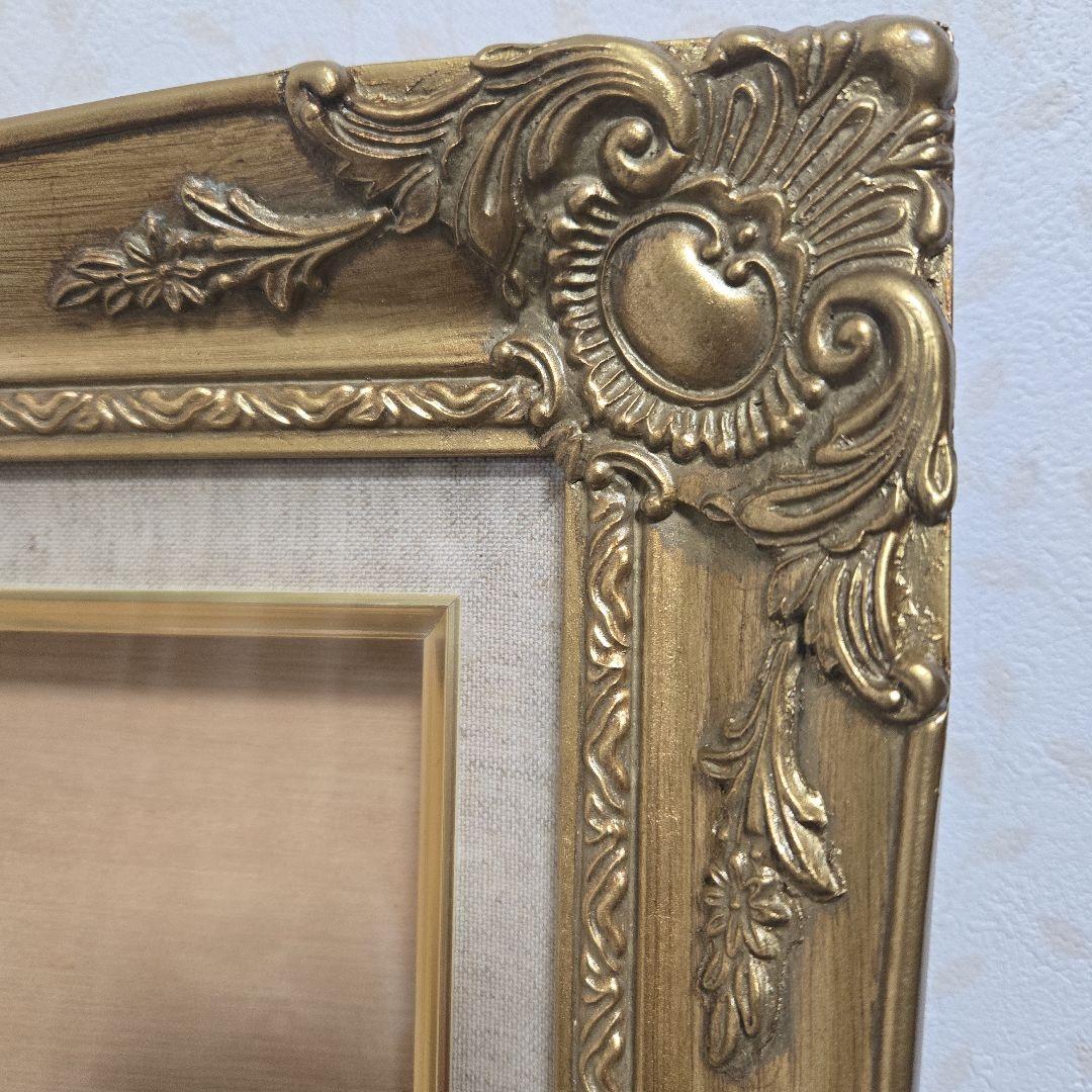 美品　額縁　アンティーク　ゴールド　油彩縁　ガラス