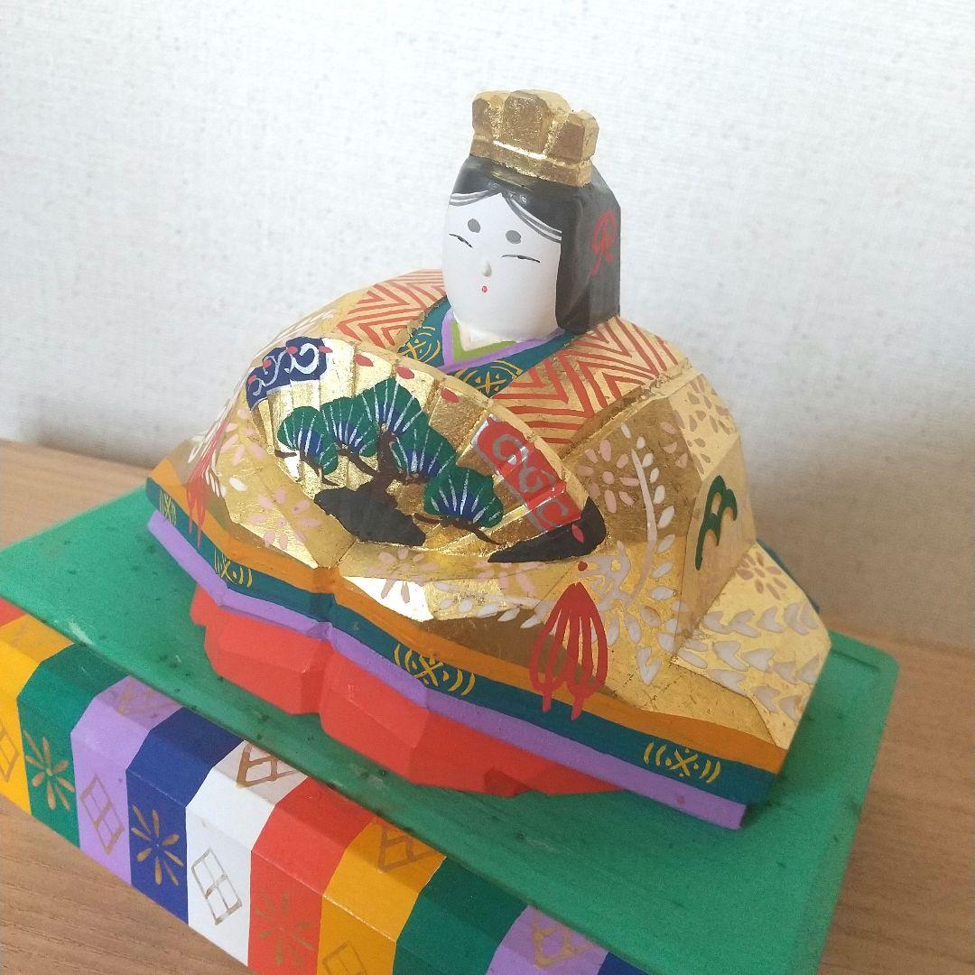 南部神泉 奈良一刀彫 雛人形 雛飾り 一刀彫 木製 金彩 かわいいお顔