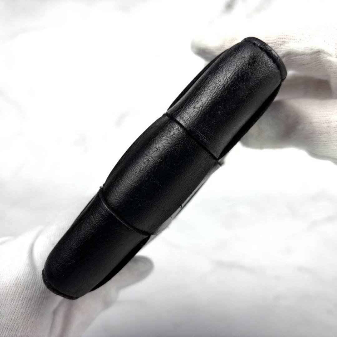 【極美品】ボッテガヴェネタ【カセット】イントレチャート⭐２つ折り財布 ブラック