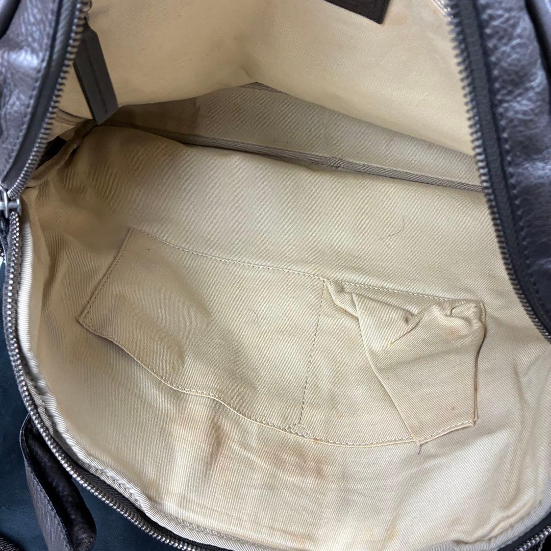 エルメネジルド ゼニア 2way レザー ビジネスバッグ ダークブラウン