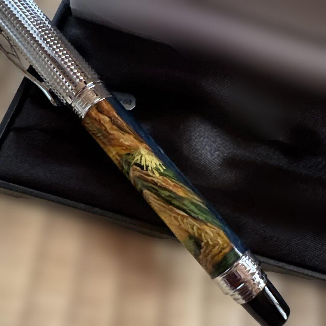 ゴッホ美術館 万年筆 ローラーペン　本革ペンケース　3点セット