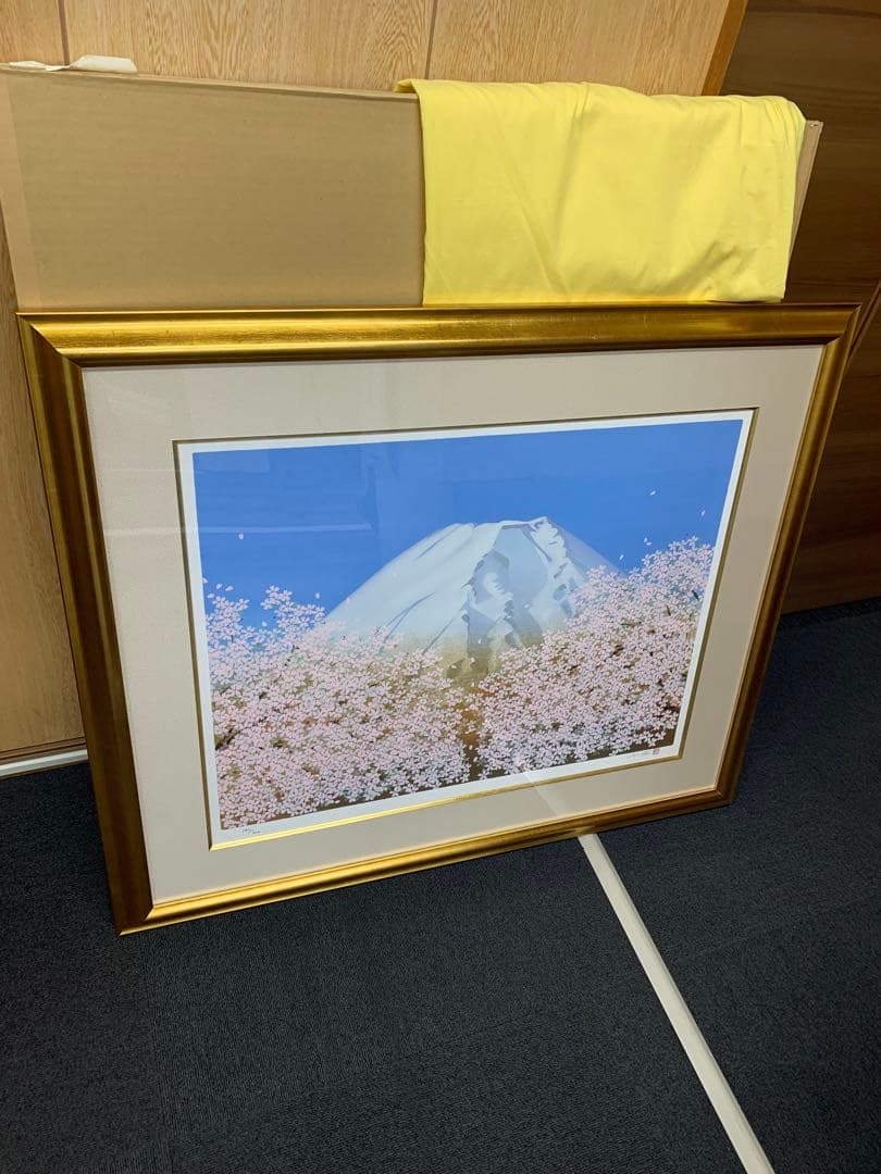 中島千波 「不二櫻日和」 シルクスクリーン