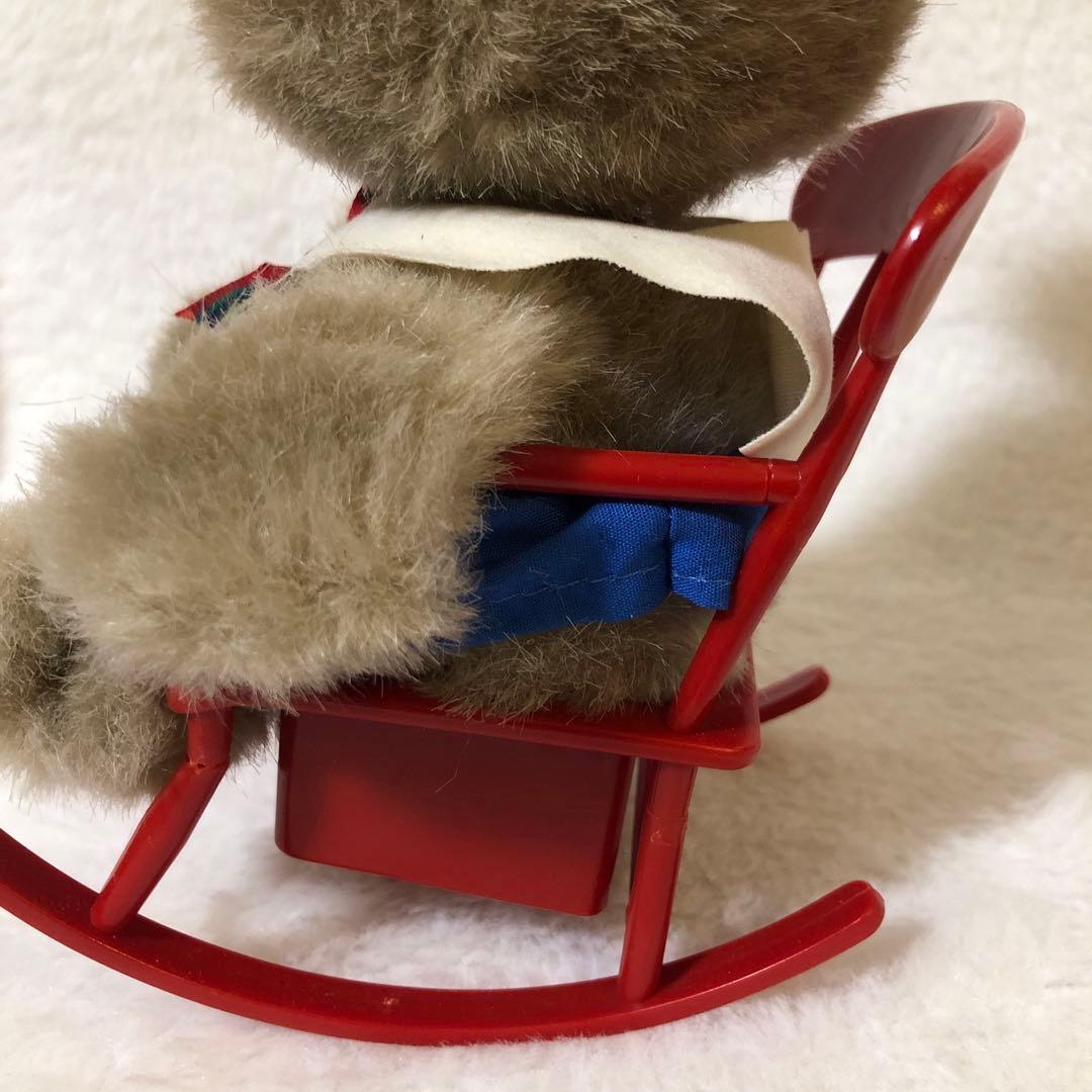 昭和レトロ【セキグチ】オルゴール　首振り　うさぎ　ぬいぐるみ　ロッキンチェアー