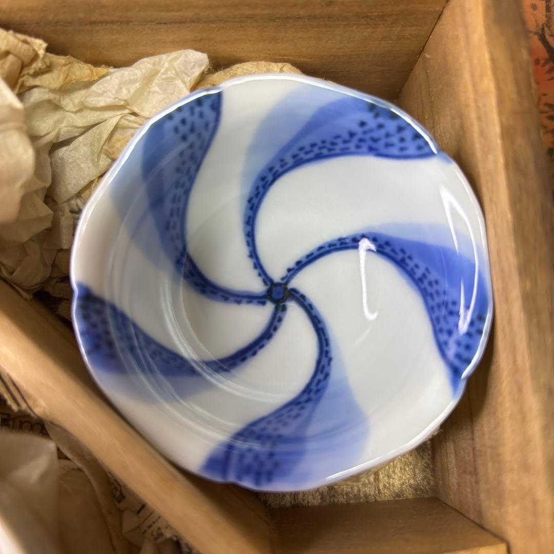 名工盃 竹泉 六兵衛 陶山 おちょこセット　時代箱　1023