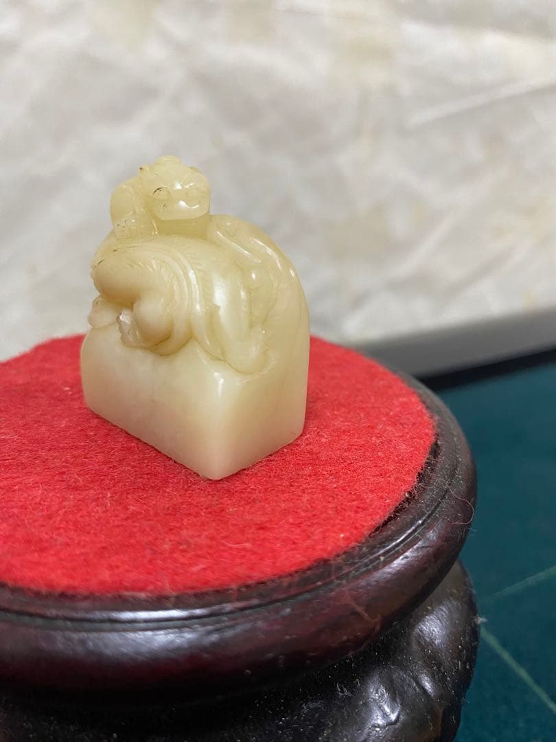 寿山石 白芙蓉凍石 卬鑑 印章 唐物