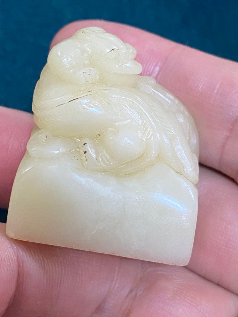 寿山石 白芙蓉凍石 卬鑑 印章 唐物