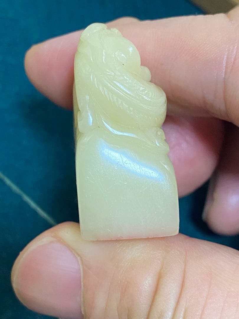 寿山石 白芙蓉凍石 卬鑑 印章 唐物