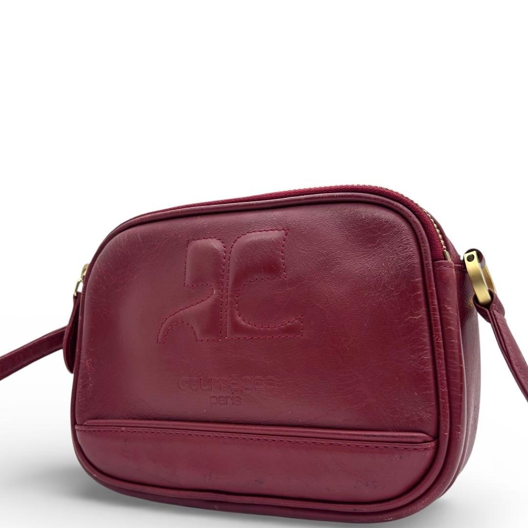 バッグ Courreges Shoulder Bag Leather Red Y2k