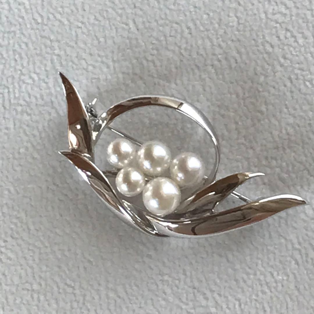 【極美品♡】ミキモト ブローチ　あこや5珠　現行品