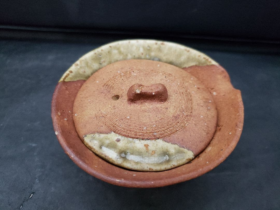 信楽焼　煎茶器　神崎紫峰　手捻り　急須　湯呑み5客　湯冷まし　煎茶道具　作家物