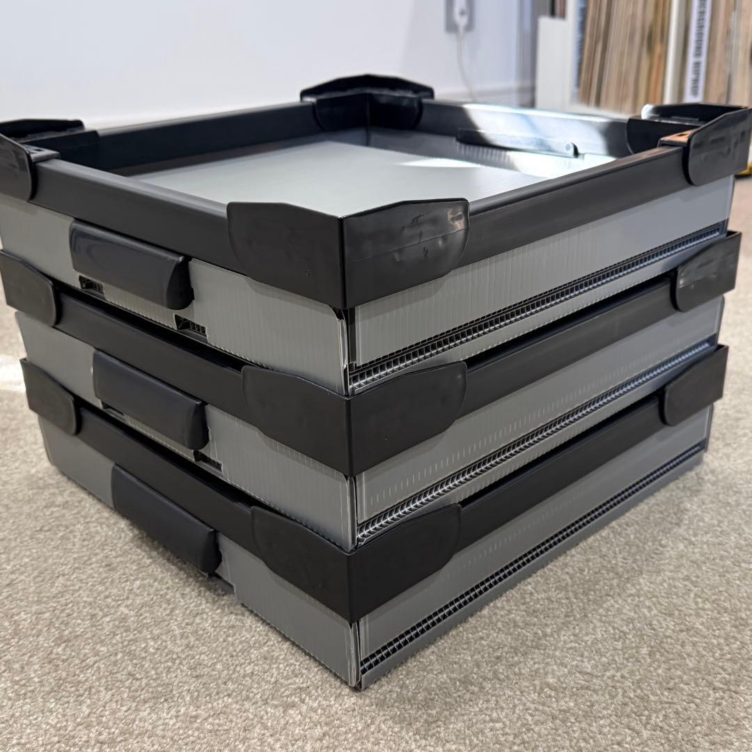 DMR レコードコンテナ■グレー3個セット■DANCE MUSIC RECORD