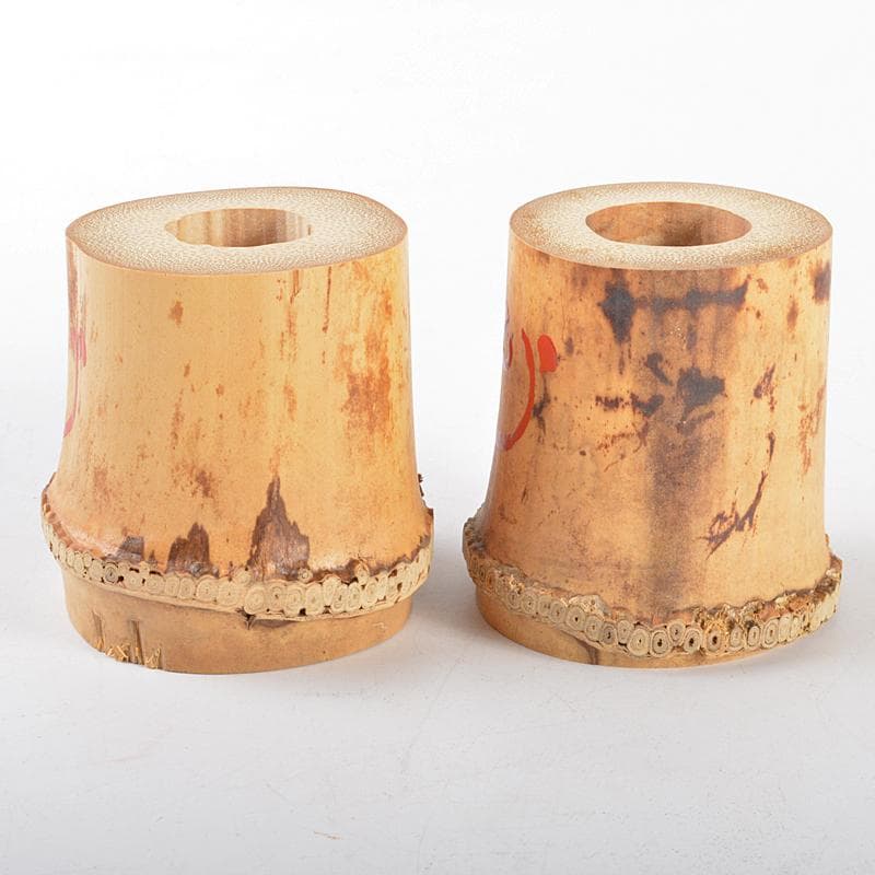 茶道具　竹蓋置　一双　建仁寺竹田益州花押　書付箱　M　R5359