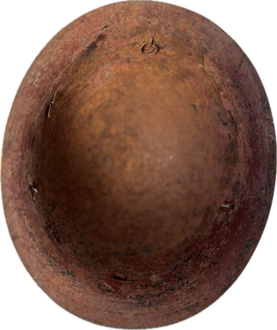 片*中様 【当時物】日本海軍 鉄帽（ヘルメット）九〇式 刻印有 記名「一苑」 陸