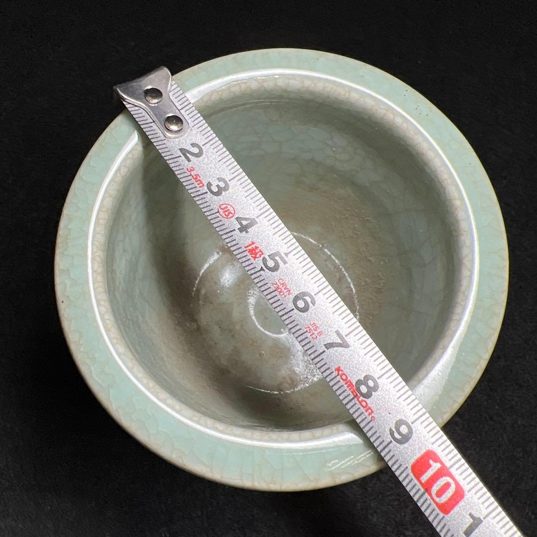 中国元時代　七官青磁　上手　銀火屋香炉　木箱付　東Y7-1203☆2Fトサオ